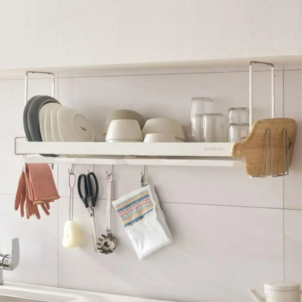Adjustable Under Cabinet Dish Drying Rack, Expandable Wall Mounted Dish Drainer (9.4