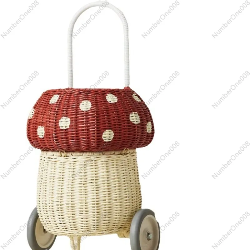 

Игрушка ручной работы с грибами, детская тележка для игры в воображение, детский декор, фон для фотосъемки, подарок