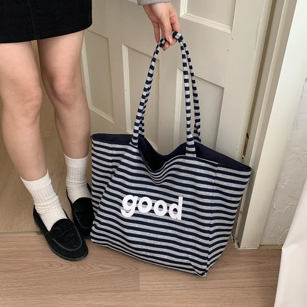 Polyester Nylon Embroidered Tote Bag Foldable & Washable Large Capacity Polka Dot Shoulder Bag Reversible Use Lightweight