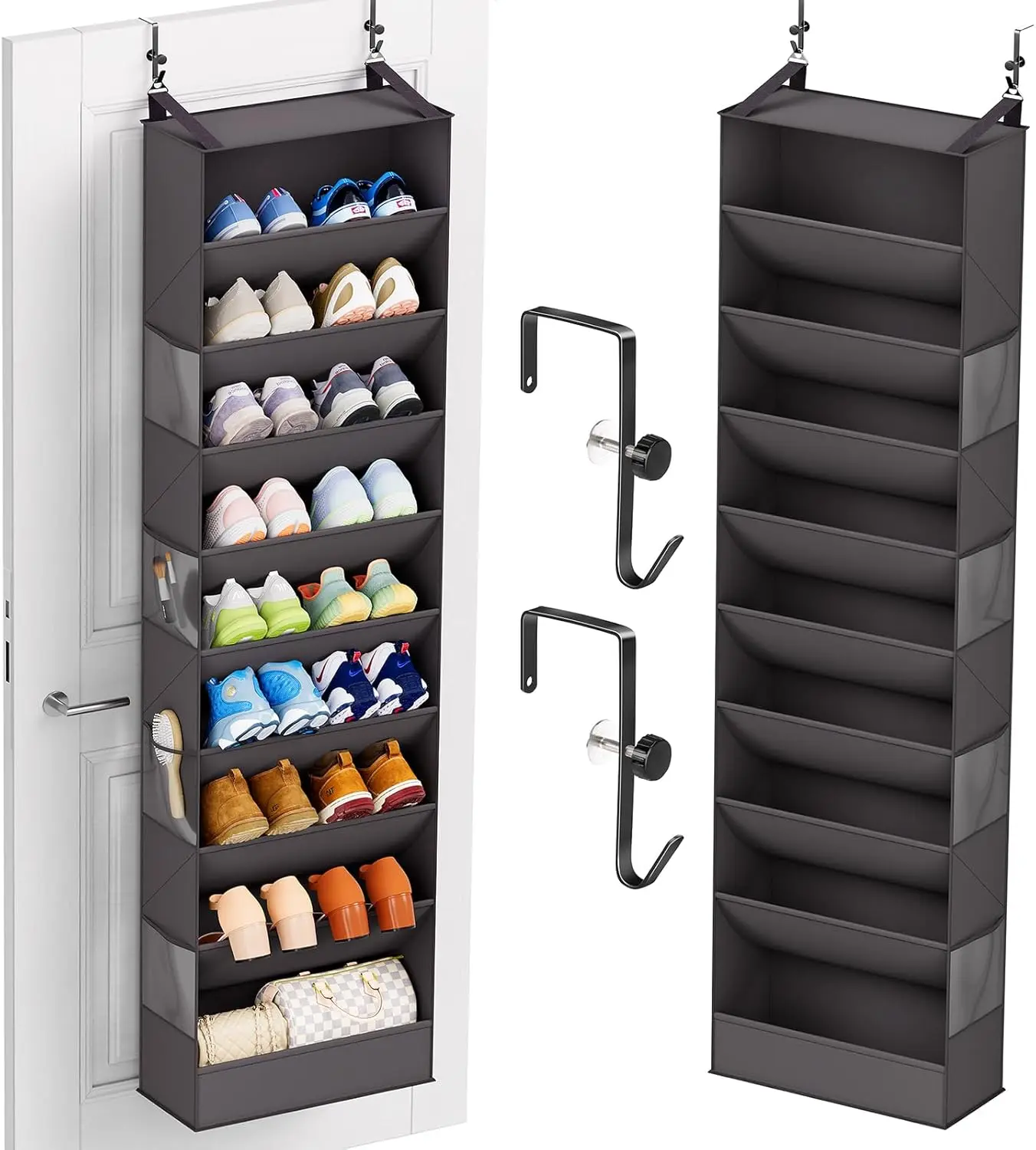 

26 Pairs Over the Door Shoe Organizer, Heavy Duty Oversized Pocket Shoe Rack for Closet, Hanging Shoe Holder Fit All the