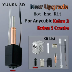 Für Anycubic Kobra 3 Hotend Kit Neues Upgrade 0,4 mm 0,6 mm 0,8 mm Messingdüsen aus gehärtetem Stahl für Kobra 3 Combo 3D-Drucker