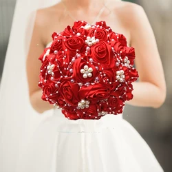 1pc/lot  Bridal Wedding Bouquet Artificial Ribbon Rose