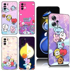 B-BT2b1 Cute Black Silicone Phone Case For Xiaomi POCO X3 X4 NFC F5 M3 M4 M6 X5 X6 Pro F3 F4 GT 5G C55 C65 M5