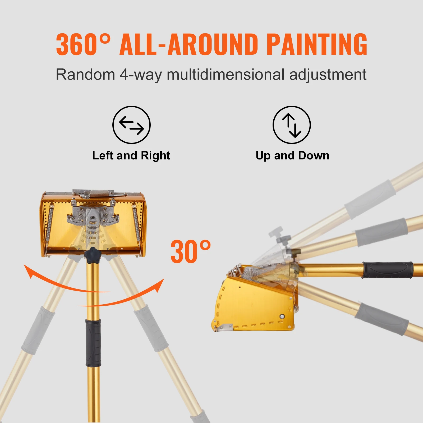 Alça de caixa plana para drywall, alça de extensão de acabamento plano de alumínio anodizado, comprimento de 5 seções ajustável, aperto antiderrapante e