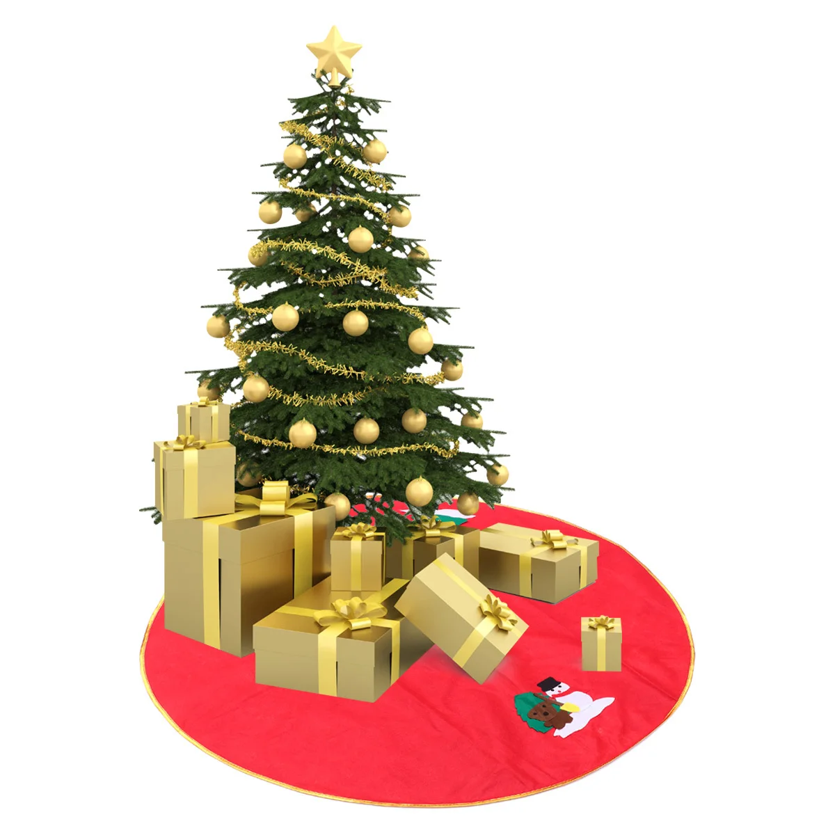 

1Pcs 90Cm Christmas Tree Skirt Washable Fabric Festive Home Decoration for Christmas Party Tree Base Cover Elegant Holiday