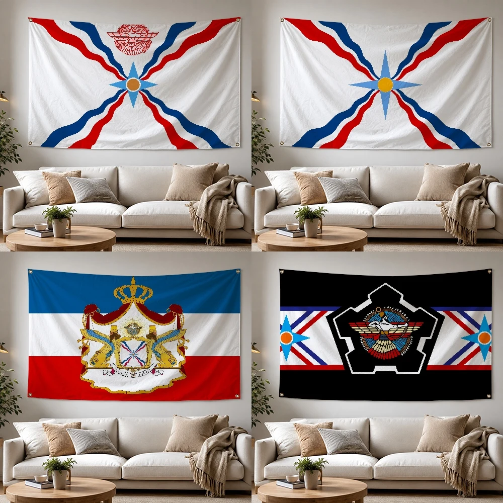 Flag Assyrian Outdoor Flag for Home Camping Party Club Decor Garden Yard Wall Hanging Banner