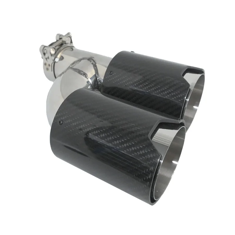 Nouveau kit de 2 sorties d'échappement en carbone mat modèle M avec embouts doubles pour silencieux Akrapovic pour système d'échappement automobile