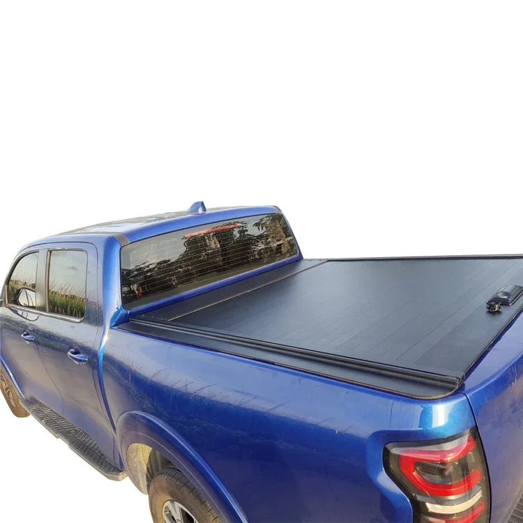 L2025Aluminum  Retractable  4x4 Pickup Trucks Back Bed Tonneau Cover for Navara Np300 L200 ford Ranger  Hilux Revo  m