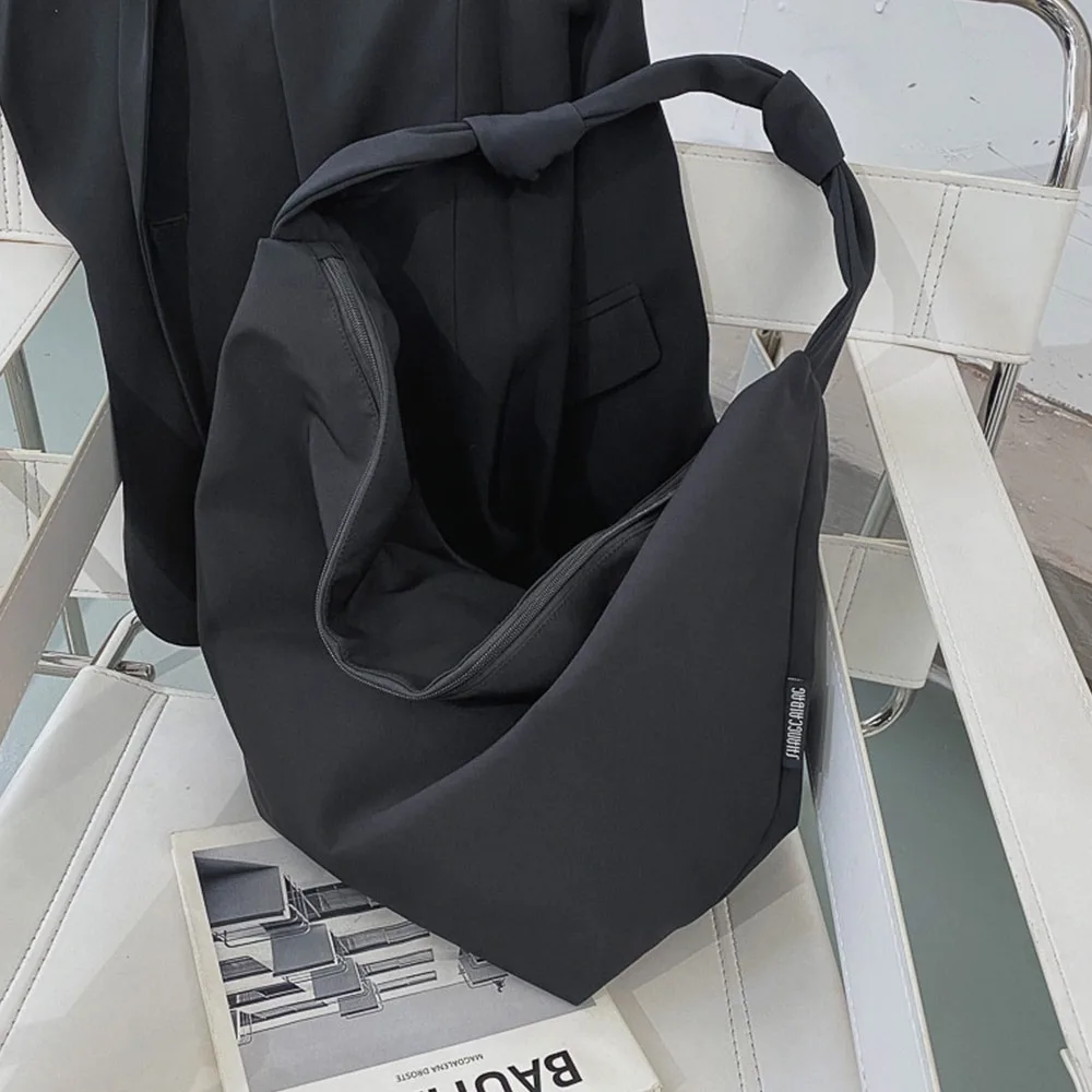 

Casual Pure Color Big Tote Bags Large Capacity Waterproof Fabric Messenger Bag Nylon Canvas Shoulder Shopping Bag Women