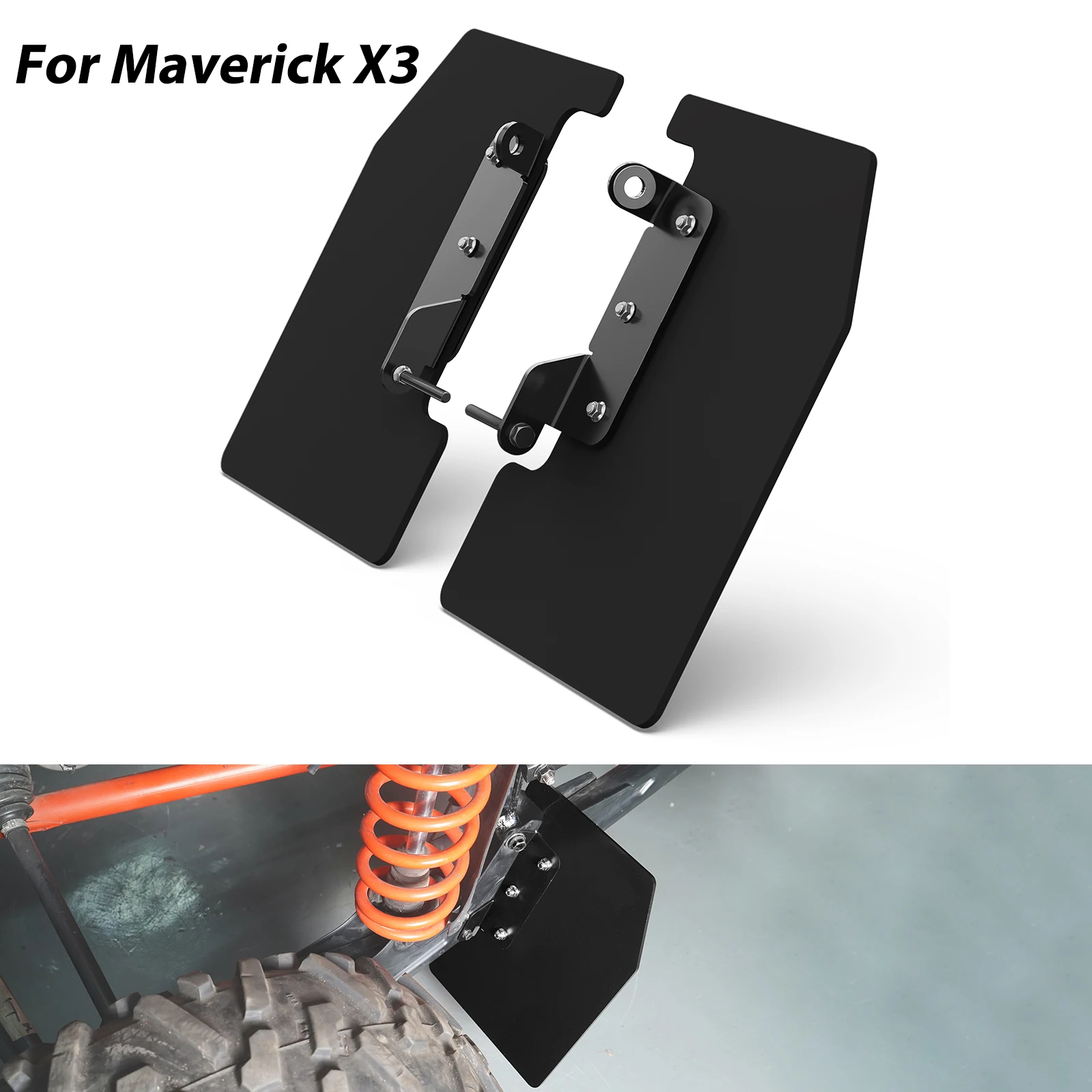 Can-Am Maverick X3 펜더 커버 머드 가드 UTV 뒷바퀴 락 디플렉터 키트, Can-Am Maverick X3 Turbo Max R RR 4x4 DPS