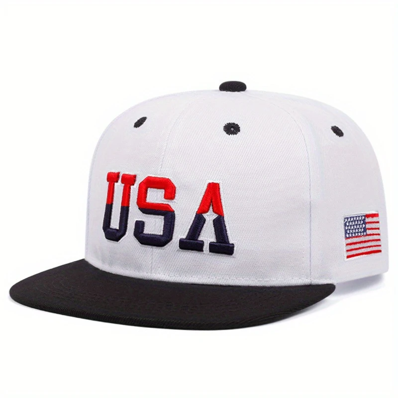 New Man Woman solid color USA Flag fashion Snapback Caps American 4th of July Indepence day flat brim adjustable baseball caps