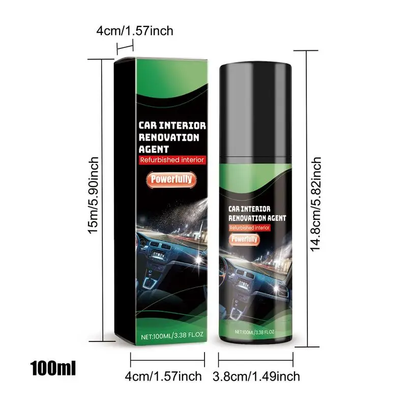 Auto Interior Cleaner Multi-function 100ml Car Restoring Liquid Long Lasting Car Maintenance Supplies For Car Interior Parts