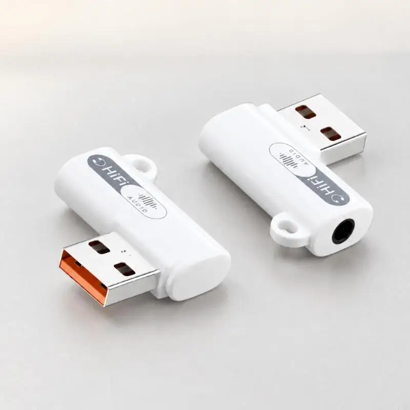 USB to 3.5mm Headsets Adapter with USB-A Input and Headphone Output for Office Calls, Online Classes, and Music Use F19E