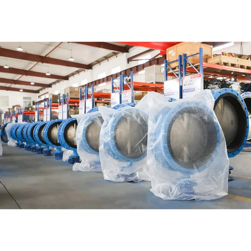 DN50-2000 EN593 PN10 PN16 Manual Double Flange Butterfly Valve Ductile Iron for General Water Applications