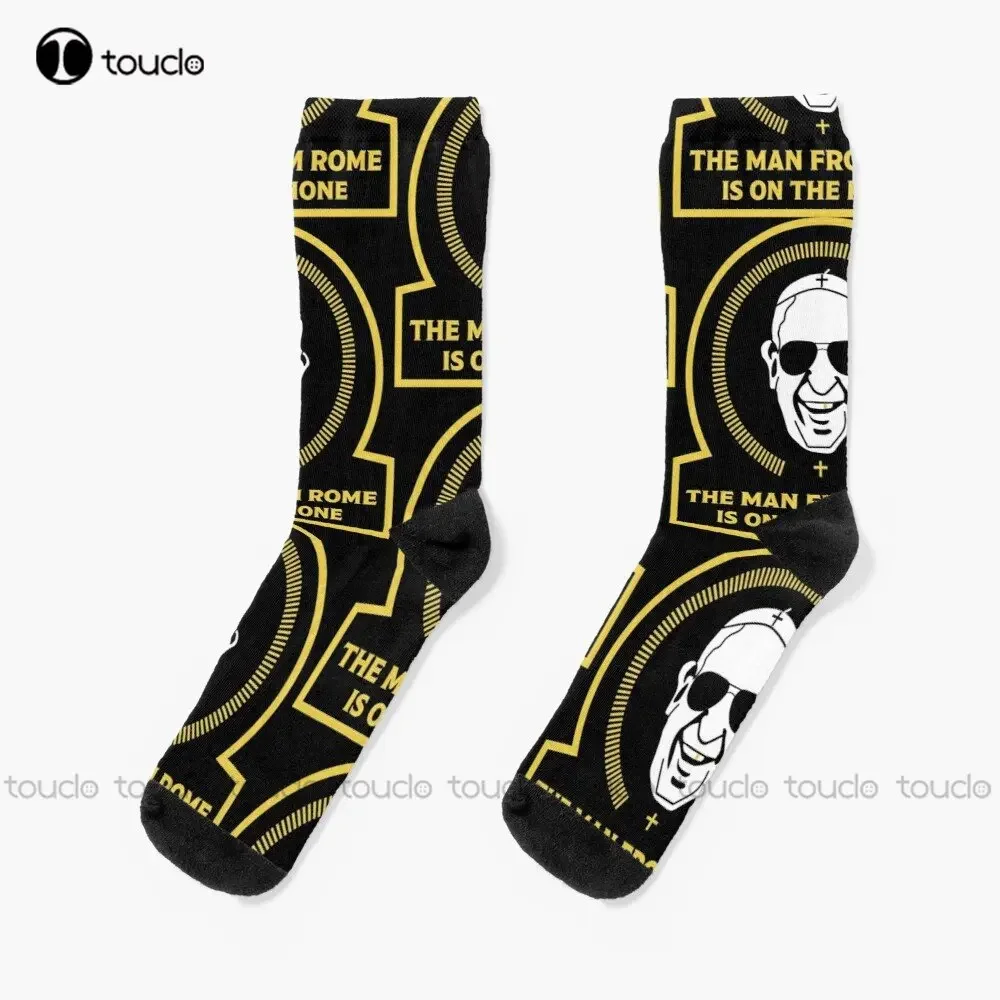 The Catholic Pope Francis  Pope In Rome  Pope Life - Rome Socks Blue Socks Custom Gift Streetwear Funny