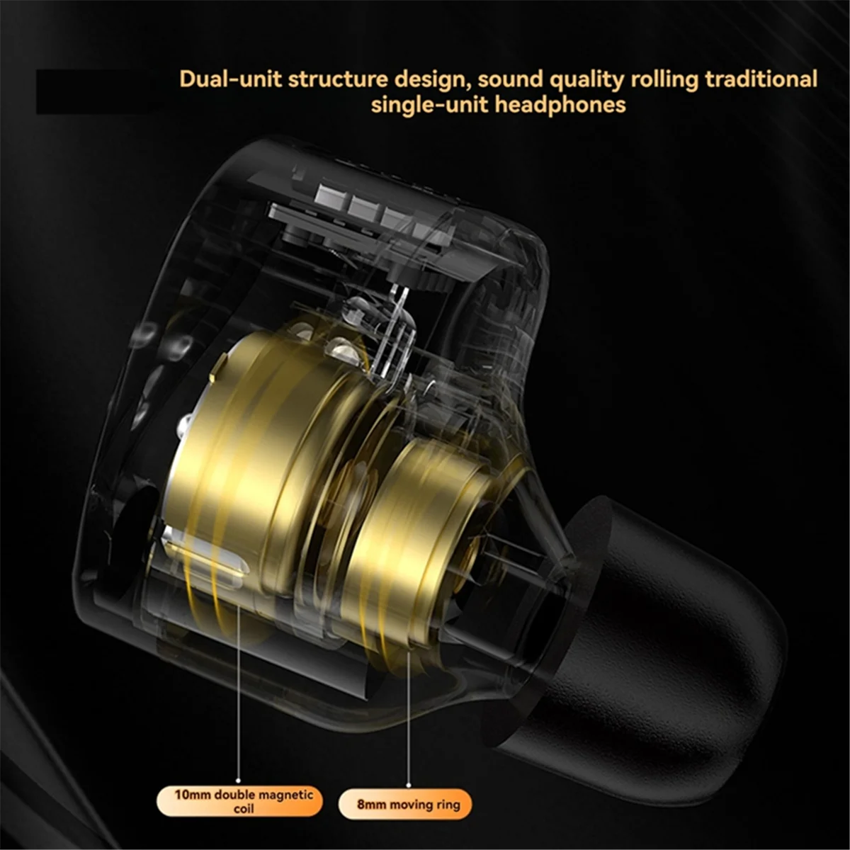 A57G-KZ Castor in Ear หูฟัง HiFi Bass Sound Noise Isolating Dual-Dynamic Driver หูฟังแบบมีสายปรับปรุง Bass MIC