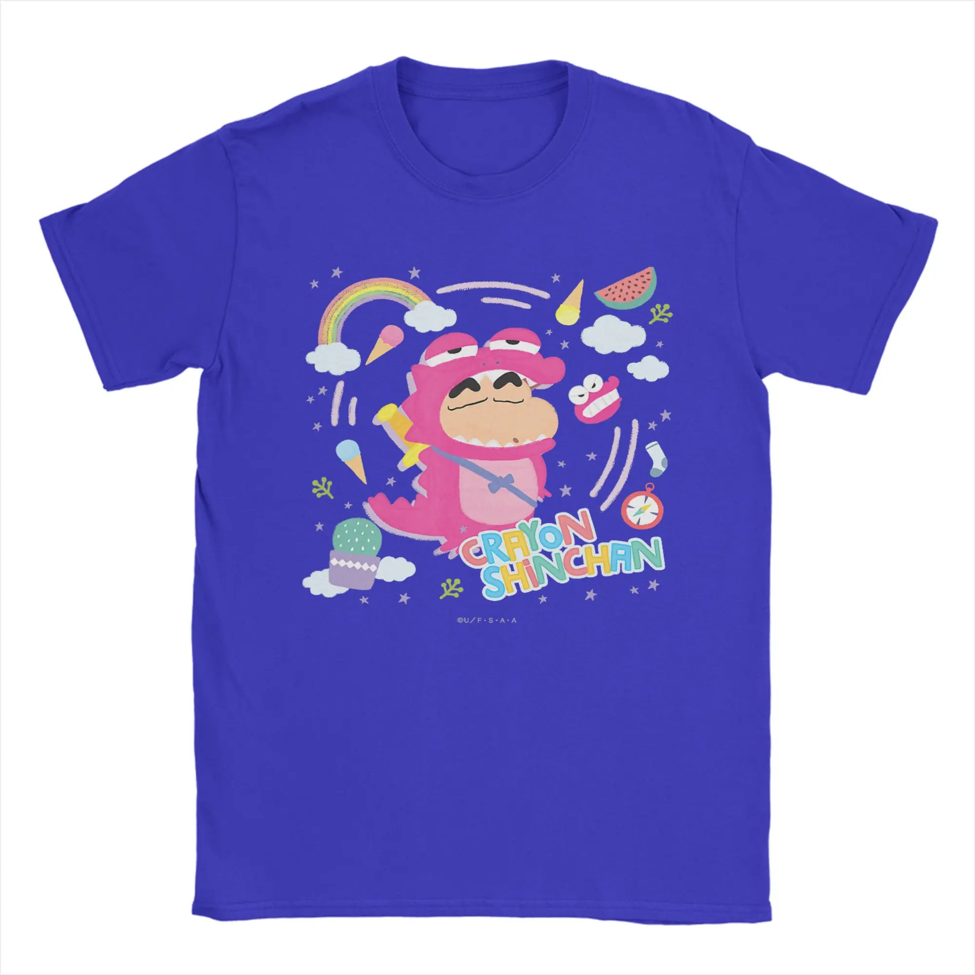 Casual Crayon Shin chan Waniyama Shin chan Crayon touch Tshirts For Men Women Cotton Short Sleeve  Round Neck Summer Tops