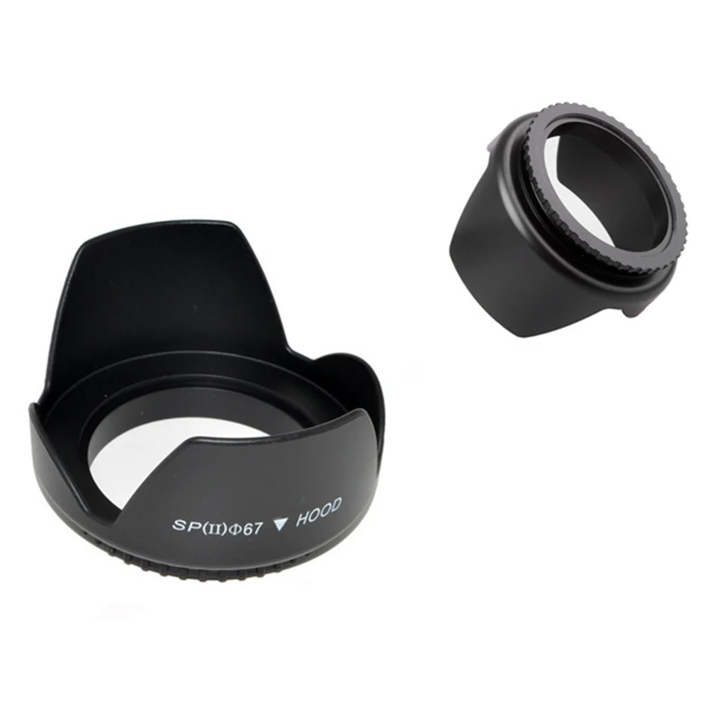 

72mm Universal Dslr Camera Lens Hood Professional ABS Plastic Screw Mount Prevent Lens Flare Protect Impact Compatible