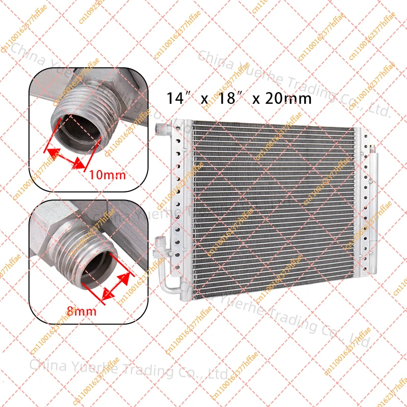Universal Radiator Aluminum Condenser Parallel Flow With Drier dryer 14''x18''x20mm / 14''x23''x20mm for Truck Excavator Car A/C