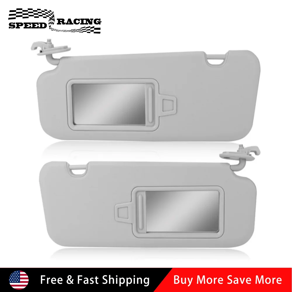 

85220-F0100TTX 85210-F0100TTX 2pcs Front Left + Right Side Sun Visor with Mirror Gray For 2016-2019 Hyundai Elantra