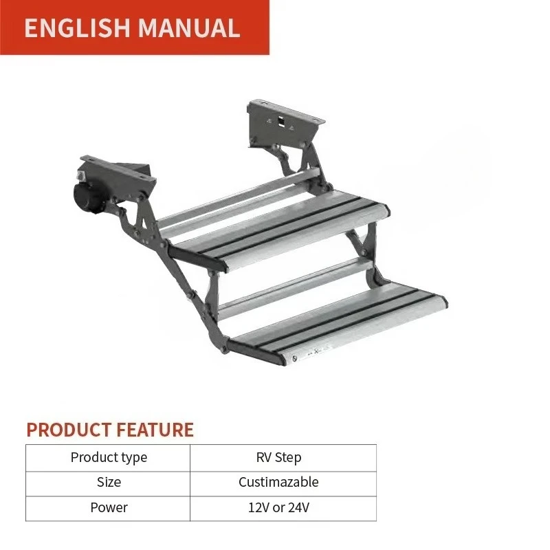Aluminum Motorized RV Step Double Step with 200KG Load Capacity for Motorhome Camper Van Conversion