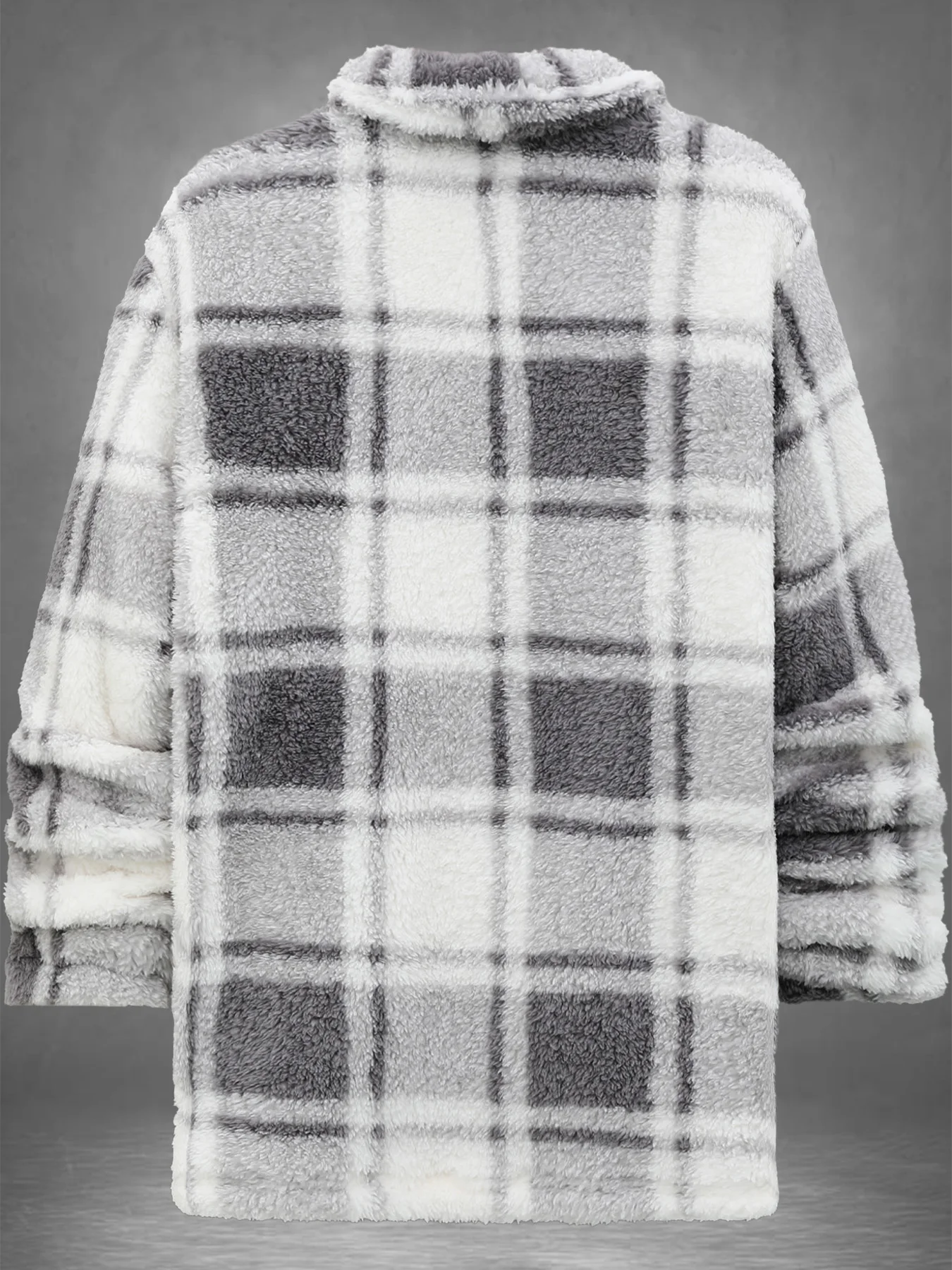 Men's Plaid Fleece Shirt Jacket Winter Thick Warm Sherpa Casual Coat