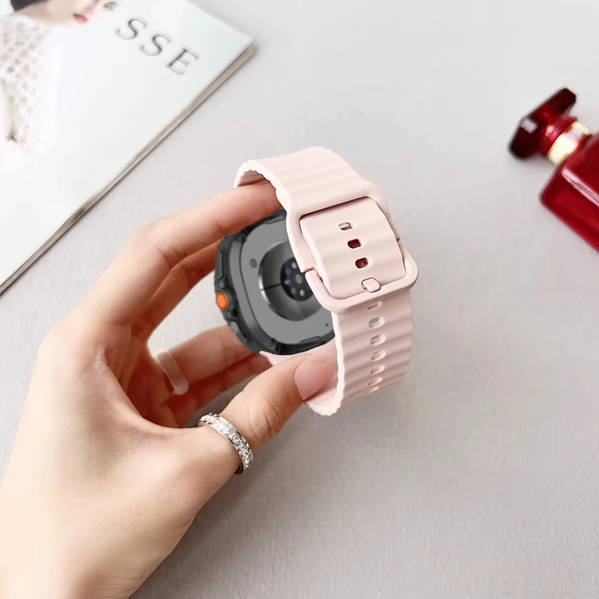 Correa de silicona para Samsung Galaxy Watch 8, accesorios de correa de 40mm y 44mm, pulsera de goma para reloj inteligente Galaxy Watch 8 Classic de 46mm