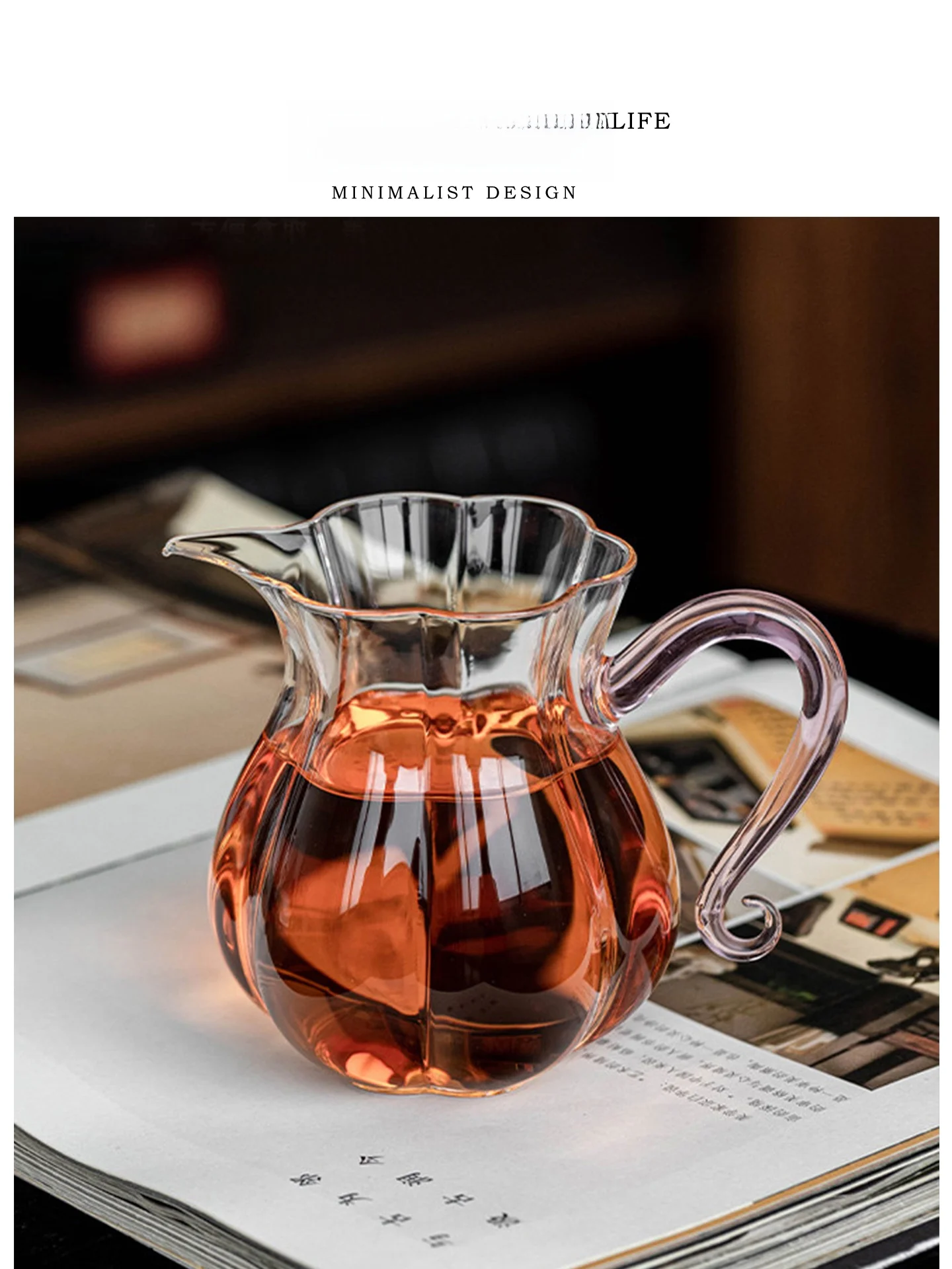 

Tlife Large Size Glass Tea Cup with Side Handle Fair Price Tea Brewing Cup High Borosilie Glass Heat Resistant Tea Set
