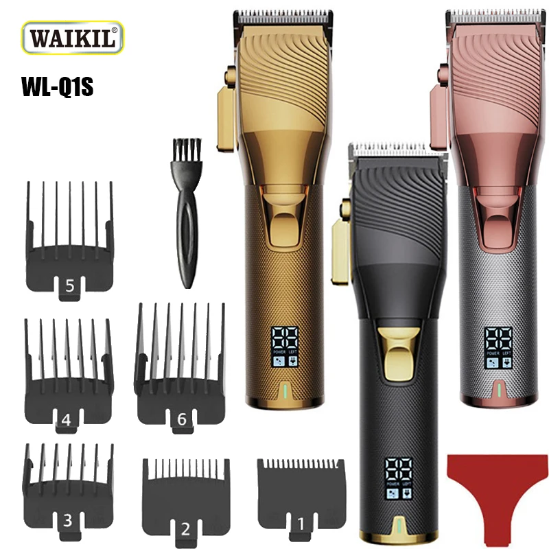 

WAIKIL Professional Men's Electric Barber Multi functional Oil Head Electric Clipper USB Charging LCD Display Cordless trimmer