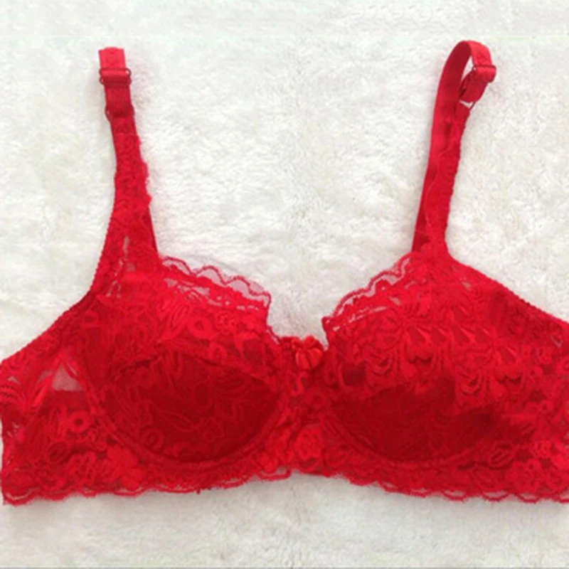 New Sexy Floral Lace Bras Women Summer Thin Push Up Brassiere Solid Color Comfort Breathable Underwear Female Fashion Lingerie