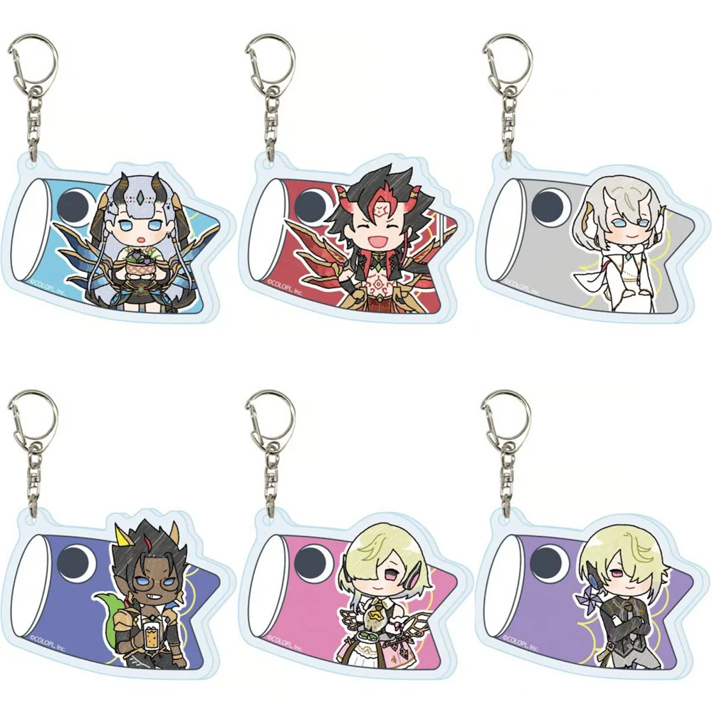 

6CM game White Cat Project Acrylic Stand Model Keychain Charm Characters Ornament Accessories Christmas Collection Gifts