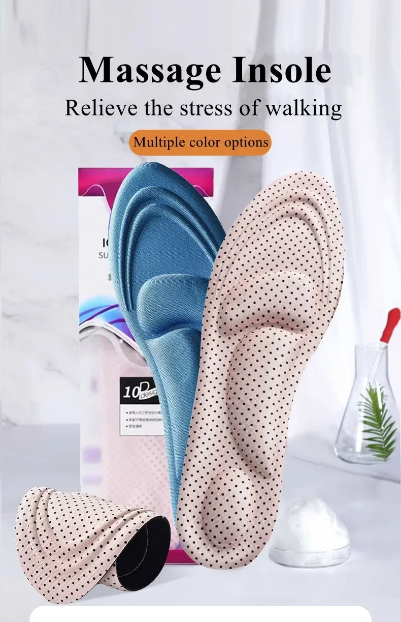 4Pcs 4D Massage Füße Arch Support Plantarfasziitis Einlegesohlen Frauen Männer Laufsport Einlegesohle für Schuh Pads Memory Foam schuh Sohle – Detail 2
