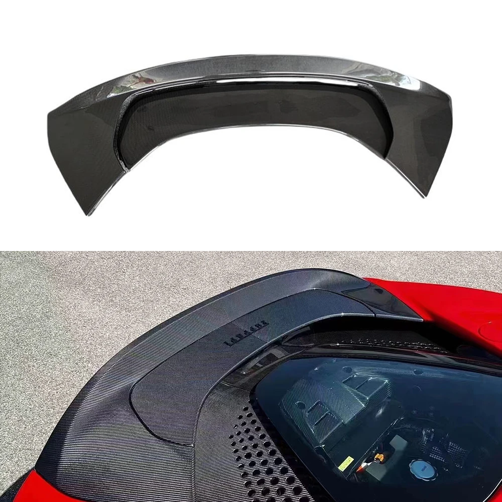 Real Dry Carbon Fiber Bodykit Car Accessories Rear Spoiler Wing For Ferrari SF90 MP Style Sporty Rear Trunk Wing Spoiler