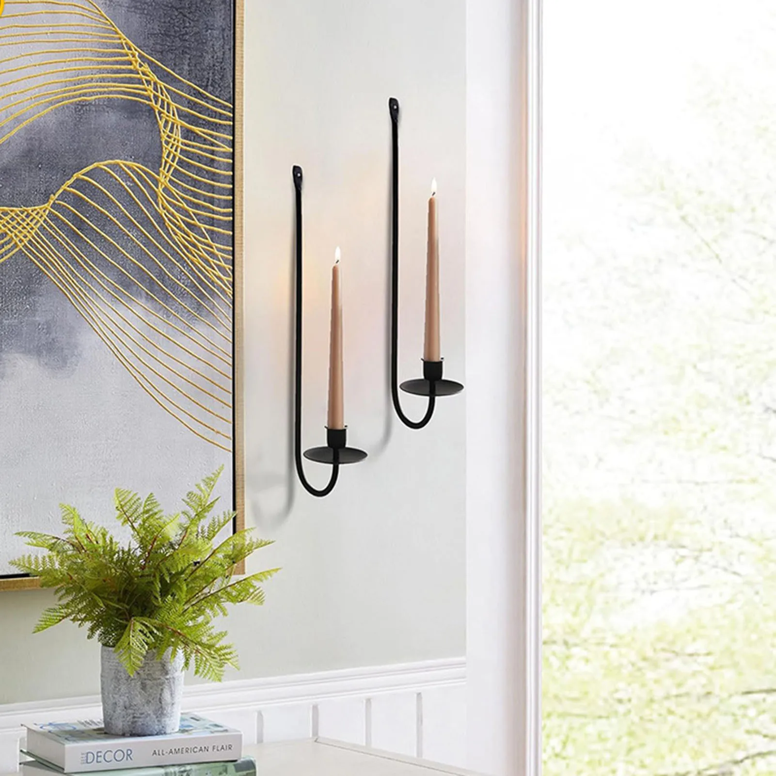 Metal Wall Mount Candle Holder Add to the Festive Atmosphere Ornaments for Party Atmosphere Prop