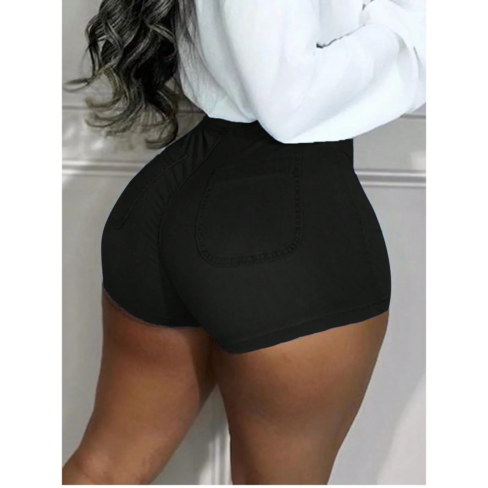 2025 여름 바디콘 반바지 여성 캐주얼 타이즈 팬츠 울트라 숏 하이웨이스트 슬리밍 레깅스 섹시 쁘띠 여름 반바지