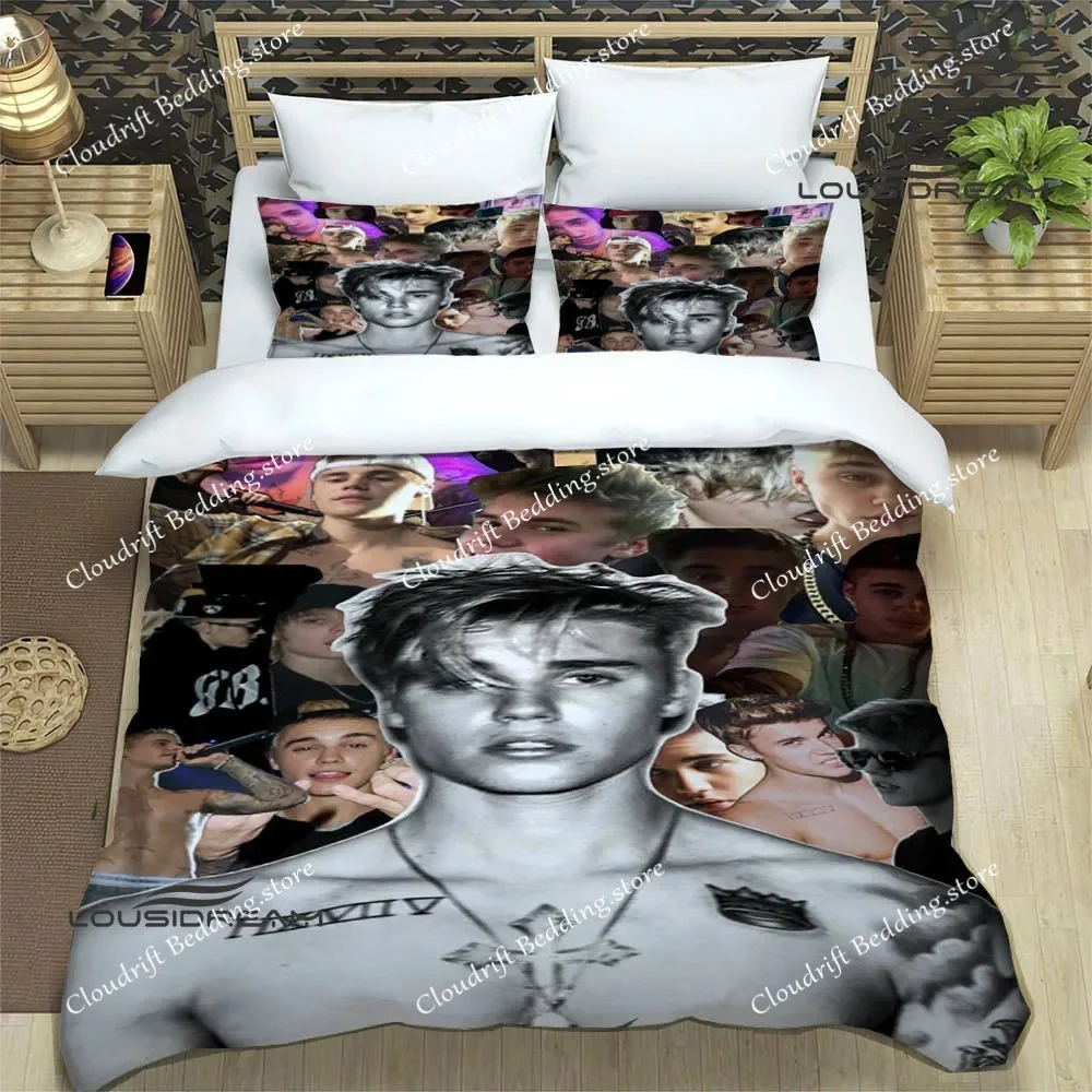 

3D Star Justin Bieber Printed Bedding Sets exquisite bed supplies set duvet cover comforter set bedding set luxury birthday gift