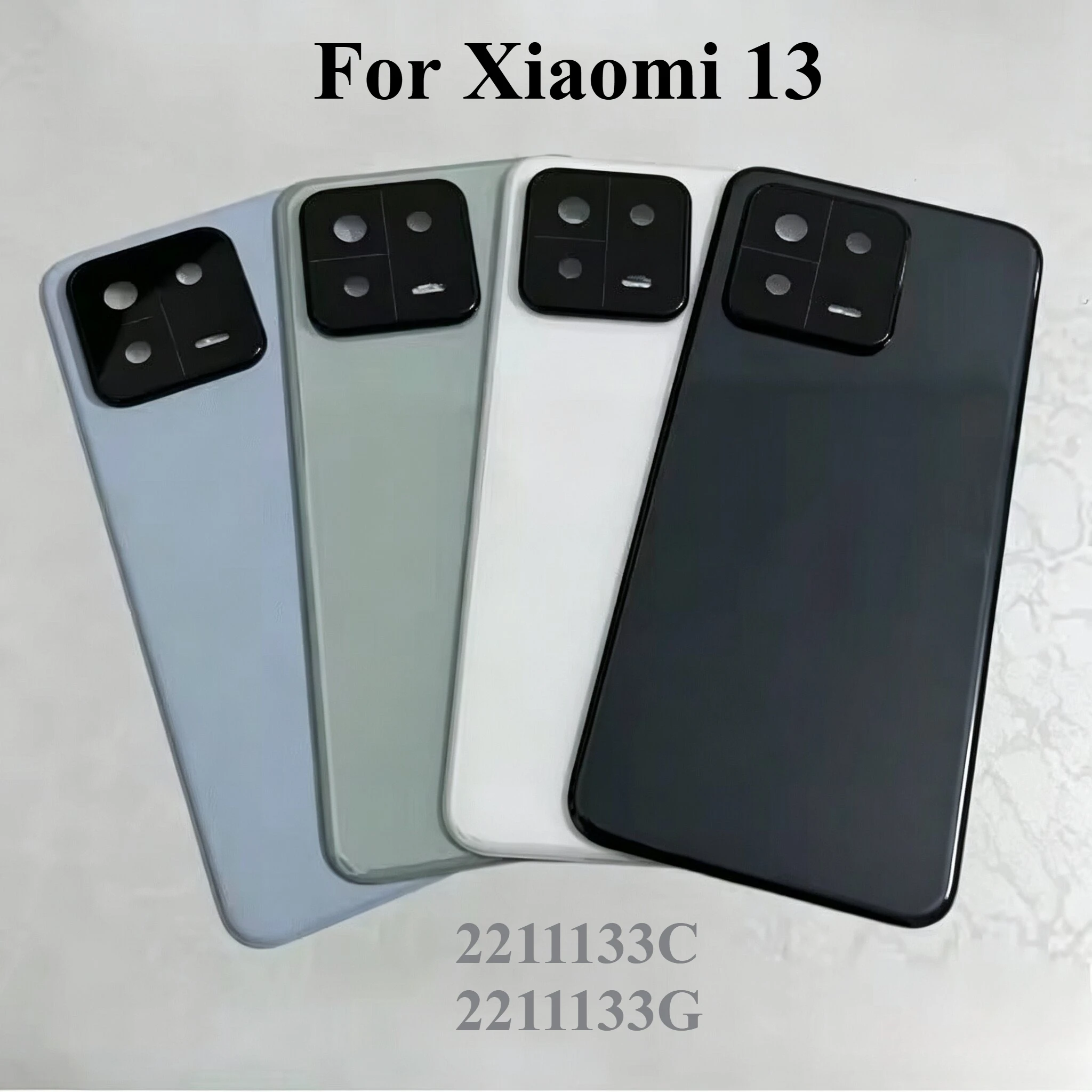 Glass Cover Housing For Xiaomi 13 Mi13 Rear Phone Battery cover Lid with Camera Frame Lens Shell + Adhensive