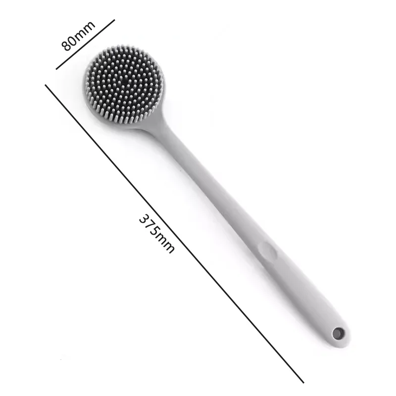 Silicone Bath Brush with Long Handle Mud Scrubbing Artifacts Lazy Bath Scrubber Brush Soft Bristles Bath Scrubbing Back Scrubbin