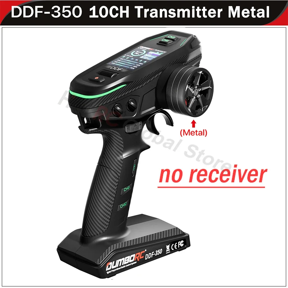 DUMBORC DDF-350 10CH 10-kanaals zender P6F P6DCG Gyro-ontvanger Metalen handwiel afstandsbediening voor RC auto vliegtuig boot
