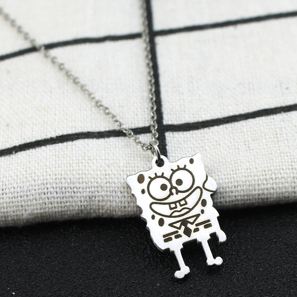 Lovely BFF SpongeBob SquarePants Patrick Star Pendant Necklace For Boy Girl Couple Accessories Ins Cartoon Friendship Gift