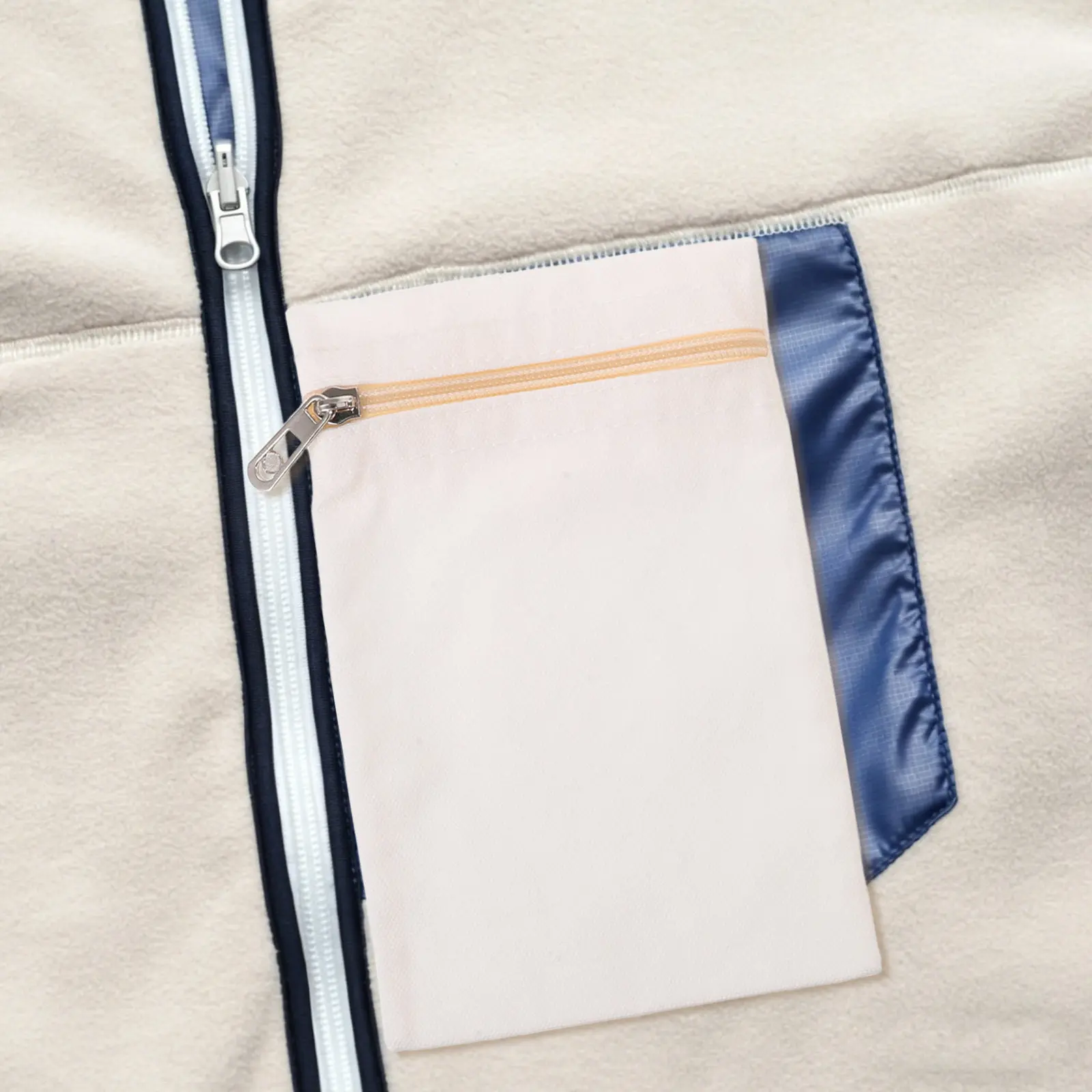 2Pcs Sew on Hidden Pocket for Clothing Canvas Zipper Side Pocket Insert Secure Wallet Phone Holder Coat Hoodie Jacket Concealed