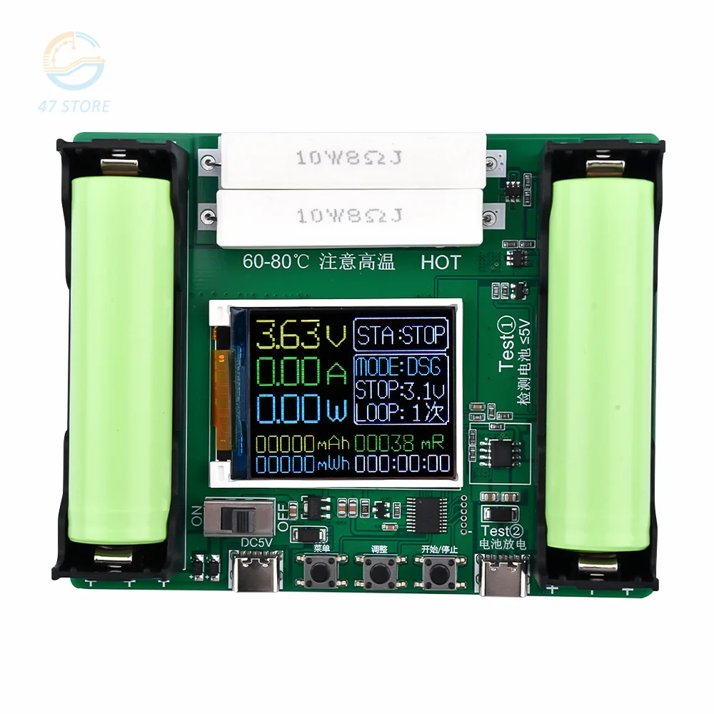 2 4 CH 18650 Lithium Battery Capacity Tester Module LCD Digital Display Capacity Module Measurement Internal Resistance Detector