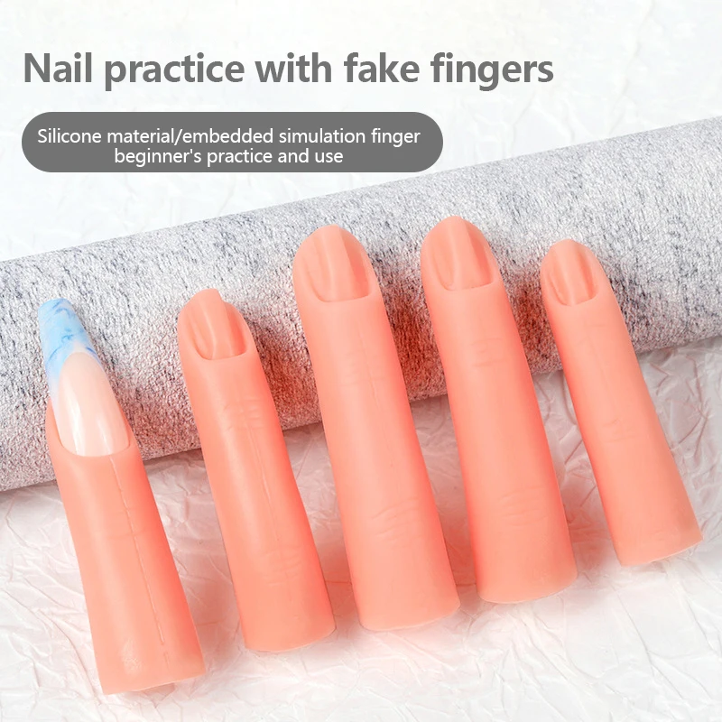 أدوات تجميل الأظافر من السيليكون ، أظافر إصبع صناعية ، لوحة مغناطيسية ، أدوات تجميل الأظافر ، يمكن إدخالها ، 5 * لكل مجموعة