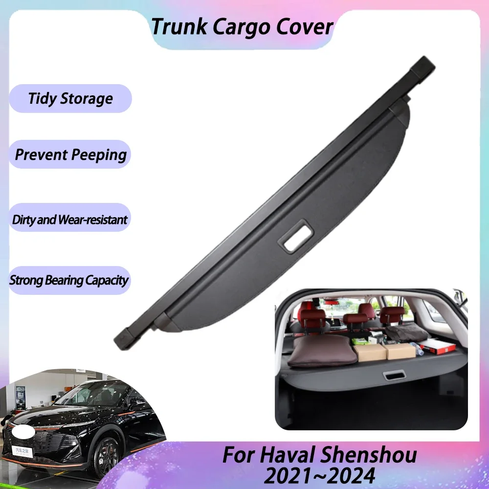 

Car Trunk Cover For Haval Shenshou 2021 2022 2023 2024 Shading curtains Organizer Tray Retractable Security Shield Accessories