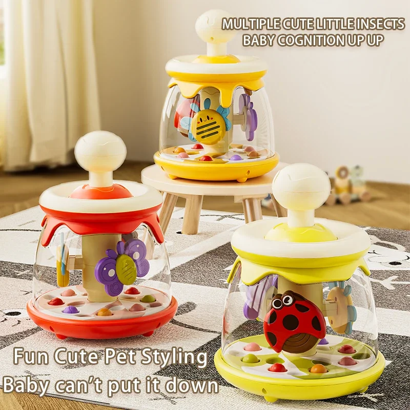 Baby Education Pressing Pressing Rotating with Insect&balls,hand Coordination, Soothing Toys for Kids Christmas Gift