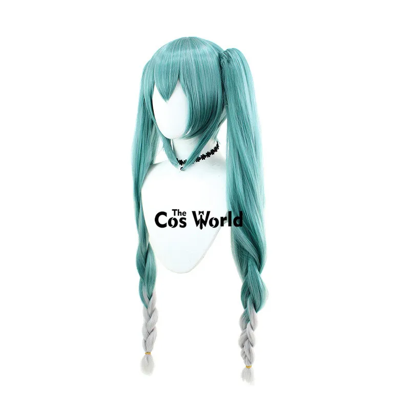 VOCALOID 2024 Snow Miku 90cm Long Halloween Anime Cosplay Wigs Fiber Heat Resistant Synthetic Hair + Wig Cap
