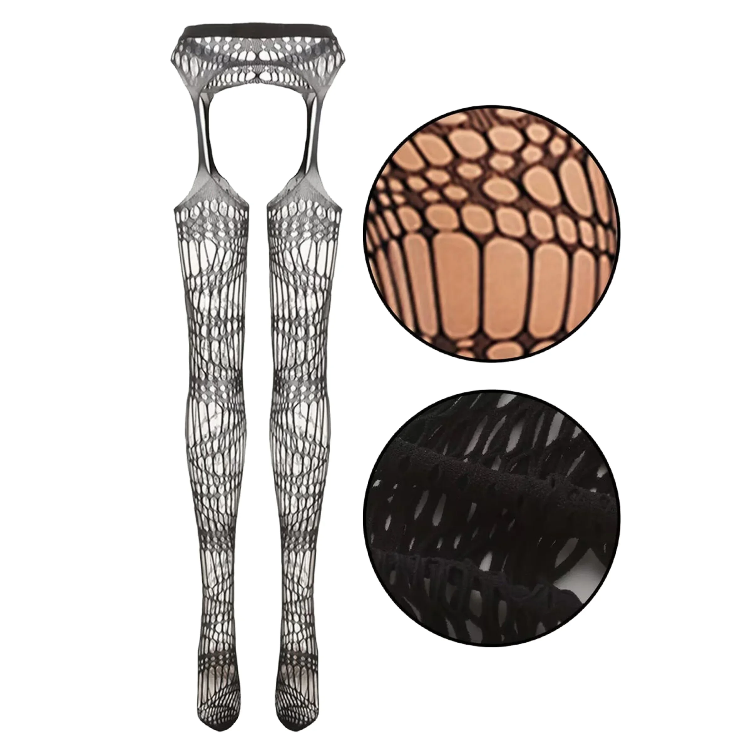 Heiße Damen-Netzstrumpfhose mit Strapsgürtel, Oberschenkelhohe Sommerstrümpfe, sexy Strumpfhosen ﻿ – Detail 2