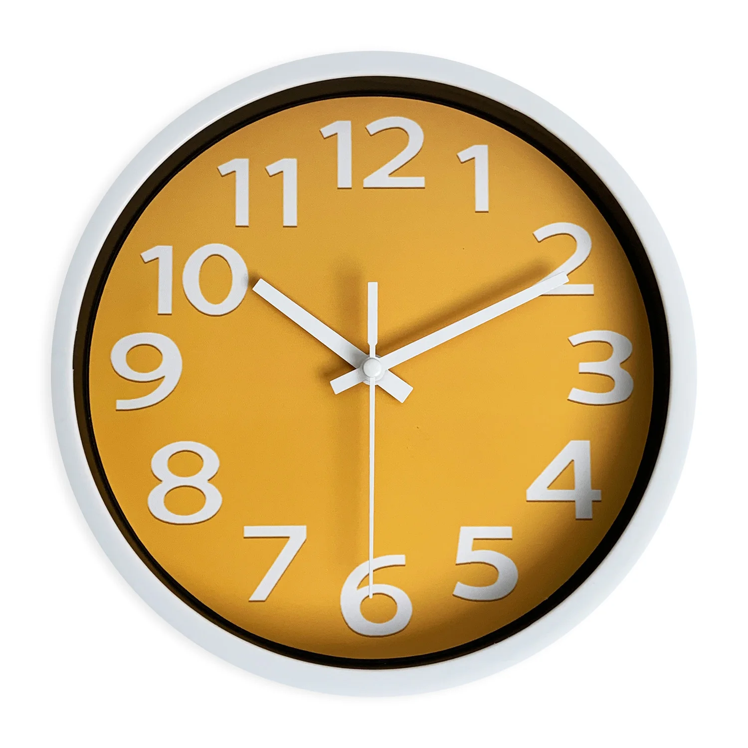 8 Polegada moderno simples padrão de fundo amarelo plástico vidro relógio parede sala estar quarto cozinha decoração casa relógio de parede silencioso relógio de quartzo presente do feriado (sem bateria)