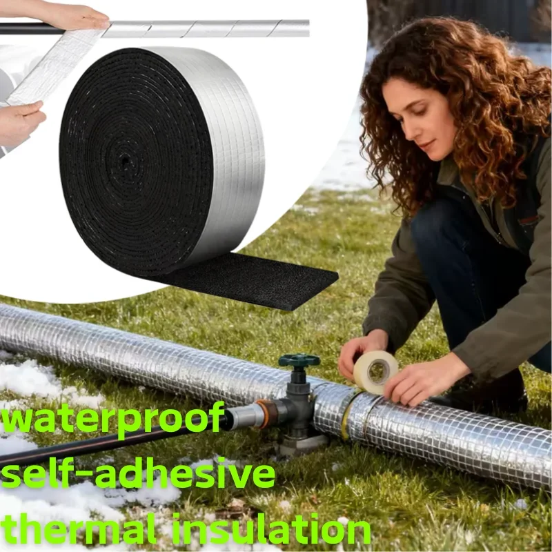 เทปฉนวนกันความร้อนอลูมิเนียมฟอยล์แบบติดเองสำหรับท่อน้ำในฤดูหนาว สำหรับอุปกรณ์รถบ้านกลางแจ้งและการป้องกันท่อในบ้าน