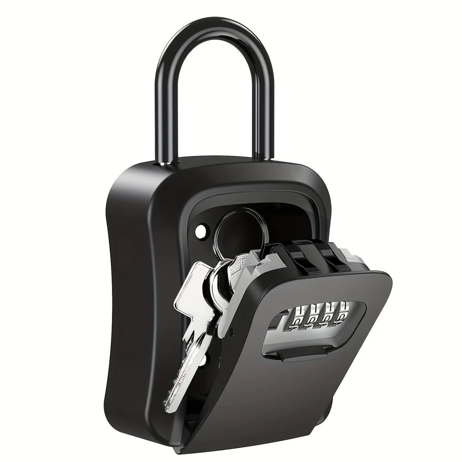 Durable 4-Position Outdoor Keybox with Weatherproof Lock - Affordable Semi-Metal Construction - Ideal for Security and Key Stora